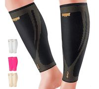 ITHW Copper Calf Compression Sleeves for Men and Women, Black, Small