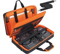 ITHWIU Padded DJ Controller Case Compatible with DDJ FLX4/DJ 400/DDJ REV1, DJ Carrying Bag with 5-Pocket fits up to 15.6'' Laptop, Headphones, Cables, with Adjustable Shoulder Strap, 21.5"x11.8"x2.5"