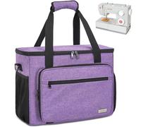 ITHWIU Sewing Machine Carrying Case with Multiple Side Mesh Storage Pockets for Accessories, Universal Tote Storage Bag, Purple