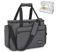 ITHWIU Sewing Machine Carrying Case with Multiple Side Zipper Storage Pockets for Accessories, Universal Tote Storage Bag, Grey