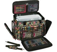 ITHWIU Sewing Machine Carrying Case with Multiple Storage Pockets for Accessories, Universal Tote Storage Bag Compatible with Most Standard Singer, Brother, Janome, Floral
