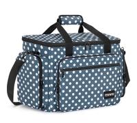 ITHWIU Sewing Machine Carrying Case with Multiple Storage Pockets Large Capacity, Universal Tote Storage Bag Compatible with Most Standard Singer, Brother, Janome, Blue Dots