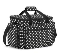 ITHWIU Sewing Machine Carrying Case with Multiple Storage Pockets Large Capacity, Universal Tote Storage Bag Compatible with Most Standard Singer, Brother, Janome, Black Dots