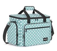 ITHWIU Sewing Machine Carrying Case with Multiple Storage Pockets Large Capacity, Universal Tote Storage Bag Compatible with Most Standard Singer, Brother, Janome, Navy Blue Dots