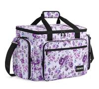 ITHWIU Sewing Machine Carrying Case with Multiple Storage Pockets Large Capacity, Universal Tote Storage Bag Compatible with Most Standard Singer, Brother, Janome, Rose Pattern