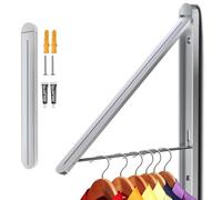 Ithywat Stealth Hangers,Retractable Clothes Rack - Wall Mounted Folding Clothes Hanger Drying Rack for Laundry Room Closet Storage Organization, Aluminum, Wall Decoration Hangers