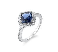 ITI KUOLOLIT Natural Moss Agate Women's Ring Solid 925 Sterling Silver Engagement Ring Fashion Jewelry Gift, 7, Gemstone:, Agate
