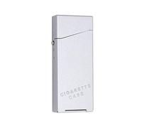 Itian Aluminum Cigarette Case, Modern Slim Design, Button Closure, Silver, 10 x Cigarettes, 30g