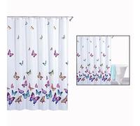 Itian Butterflies Print Shower Curtain Waterproof Polyester Bath Multi Color Curtain 71"x 71" with Hooks