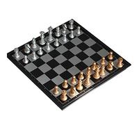 Itian Folding Magnetic Chess Board International Chess Gold and Silver Pieces with Storage Game Toy Set for Travel Outdoor Indoor Kids Adult Children 5 Years Old and up