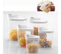 Itian Food Storage Container Set,5 Pcs Plastic Canisters with Durable Lids Ideal for Cereal, Flour & Sugar