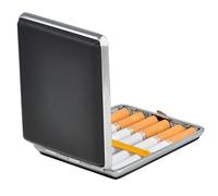 Itian Leather Cigarette Storage Case Holder Metal Frame Press Button