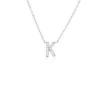 itianxi Silver Initial K Personalized Name Pendant Necklace,Silver Plated Dainty Cute Tiny Minimalist Cubic Zirconia Alphabet Custom Name Letter Necklace for Women(Letter K)