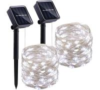 ITICdecor Solar Fairy Lights, 2 Pack 33FT 100LED Solar Lights Outdoor Garden String Lights for Patio Yard Wedding Party Christmas Decoration (Cool White)