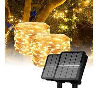 ITICdecor Solar Fairy Lights, 2 Pack 33FT 100LED Solar Lights Outdoor Garden String Lights for Patio Yard Wedding Party Christmas Decoration (Warmwhite)