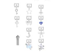 ITingstere Italian Charm Bracelet Set Starter Brasslet Assorted Charms Opening Tool 9mm Modular Charm Bracelet Link Handmade DIY Jewelry Gift, Stainless Steel, No Gemstone