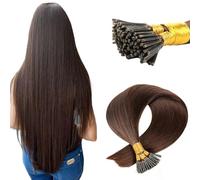 Itip Hair Extensions Human Hair I Tip Extensions Chocolate Brown #2 Cold Fusion Itip Keratin Hair Extensions 16 Inch 50g/Pack 100Strands,20inch