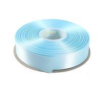 ITIsparkle 1" Inch Double Faced Satin Ribbon 50 Yards-Roll Set for Gift Wrapping Scrap Books Party Favor Hair Braids Baby Shower Decoration Floral Arrangement Craft Supplies, Light Blue Ribbon