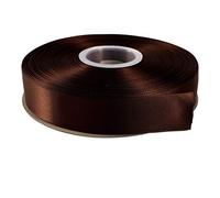 ITIsparkle 25mm Width (1") Double Faced Satin Ribbon 45 Meters (Full Reel) Crafts Gift Wrap Floristry - Brown Ribbon