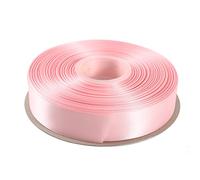 ITIsparkle 25mm Width (1") Double Faced Satin Ribbon 45 Meters (Full Reel) Crafts Gift Wrap Floristry - Light Pink Ribbon