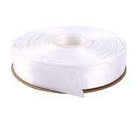 ITIsparkle 25mm Width (1") Double Faced Satin Ribbon 45 Meters (Full Reel) Crafts Gift Wrap Floristry - White Ribbon