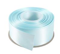 ITIsparkle 38mm Double Faced Satin Ribbon 22 Meters-Roll Set for Gift Wrapping Party Favor Hair Braids Hair Bow Baby Shower Decoration Floral Arrangement Craft Supplies, Light Blue Ribbon