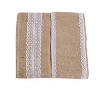 ITIsparkle Burlap Ribbon with White Lace Trims Tape 100mm Wide X 3Yds X 2 Patterns, Total 6 Yds