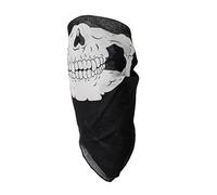 itisyours Skeleton Half Skull Face Bandana Mask Head Wrap Scarf Motocycling Biking Paintball Sport, Black & White, One size