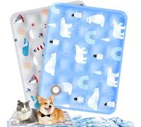 ITJMRJP Cooling Mat for Dogs, 2 Pack 50 x 40cm Small Dog Cooling Mat for Cats and Dogs, Keeping Pet Cool in Hot Summer, Durable, Scratch Resistant(A)