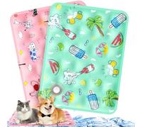 ITJMRJP Cooling Mat for Dogs, 2 Pack 50 x 40cm Small Dog Cooling Mat for Cats and Dogs, Keeping Pet Cool in Hot Summer, Durable, Scratch Resistant(E)