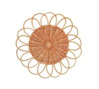 Itkcozcg Artistic Handwoven Rattan Wall Hanging Flat Basket Nordic Styles Farmhouses Weave Wall Decors For Contemporary Space Bedroom Rattan Decors