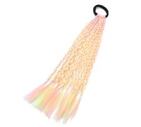 Itkcozcg Colored Braids Hair Extensions with Bands Rainbow Braided Synthetic Hairpieces Ponytail Hair Accessories for Women