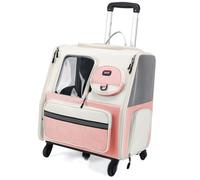 Itkcozcg Detachable Dog Trolleys Case Large Folded Pet Bag Cats Travel Carriers Bag with Telescopically Handle Shoulder Straps