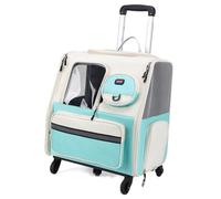 Itkcozcg Detachable Dog Trolleys Case Large Folded Pet Bag Cats Travel Carriers Bag with Telescopically Handle Shoulder Straps