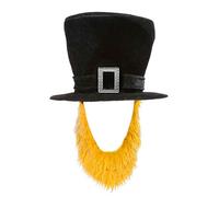 Itkcozcg Funny Pirate Hat With Mustache Halloween Costume Props For Parties Role Play Event Adult Sized Comfort Black Top Hat With Mustache