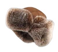 Itkcozcg Furry Lined Trapper Hat with Ear Flap Winter Warm Thicken Earflaps Hat Hunting Hat Windproof Cycling Hat for Men Women Brown