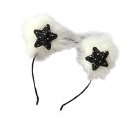 Itkcozcg Furry Plush Star Bear Ear Hairband for Women Girl Anime Theme Hairband for Daily Wear Parties Music Festival