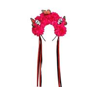 Itkcozcg Lightweight Adjustable Skull Headpiece With Simulation Flower Costume Headwear For Adults Kids Halloween Accessories Unisex Skeleton Floral Headpiece