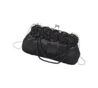 Itkcozcg Luxurious Rose Silk Evening Clutches Bag With Detachable Chain For Formal Event Elegant Pearls Chain Satins Handbag Luxury Silk Purse