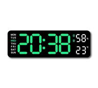 Itkcozcg Multifunctional Electronic LED Desk Clock With Time Week Temperature Display 2 Alarms 12/24 Hour Format Snooze Function Adjustment Brightness Clock