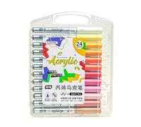 Itkcozcg Office Supplies, 12/24/36 Color Acrylic Marker Waterproof Brush Tip Acrylic Paint Pen for Kid Student Drawing Card Making Scrapbooking