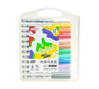 Itkcozcg Office Supplies, 12/24/36 Color Acrylic Marker Waterproof Brush Tip Acrylic Paint Pen for Kid Student Drawing Card Making Scrapbooking