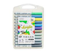 Itkcozcg Office Supplies, 12/24/36 Color Acrylic Marker Waterproof Brush Tip Acrylic Paint Pen for Kid Student Drawing Card Making Scrapbooking
