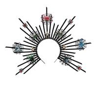 Itkcozcg Punk Spiders Headband Artistic Spiked Hair Hoop Cobweb Rock Headwear for Cosplay Unisex Spiked Headwear