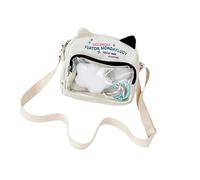 Itkcozcg Stylish Transparent Shoulder Bag Large Capacity Scratch-Resistant Nylon Student Accessory With Cartoon Art Showcase Collection Clear Bag