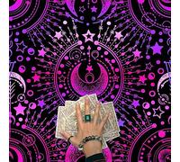 Itkcozcg Tarot Card Tablecloth Altars Cloth Mysterious Moon Astrologys Tablecloth Divinations Card Mat Tapestry Wall Decoration