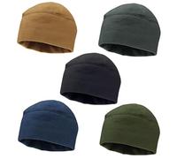 Itkcozcg Unisex Winter Solid Color Soft Warm Watch Hat Fleece Thickened Windproof Outdoor Headwear Black