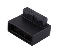 Itkcozcg USB3.0 19pin Male to Female Extension Adapter Up Down Angled 90 Degree for Motherboard Back Chassis Wiring Organizer