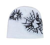 Itkcozcg Whimsical Winter Hip Hop Knit Cap for Men Women Kids Warm Soft Acrylic Hat Cold Weather Outdoor White Black