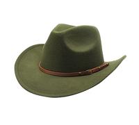 Itkcozcg Woolen Felt Cowboy Hat For Adult With Buckle Belt Fashion Carnivals Party Costume Women Men Halloween Party Supply Cowgirl Hat Unisex